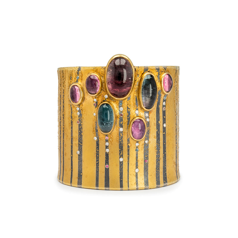 Cuff with Tourmalines and Pink Diamonds
